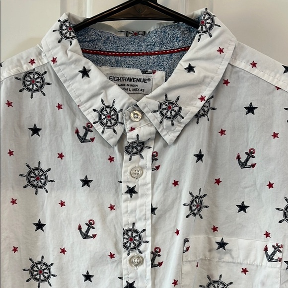 Eighth Avenue Patriotic Casual Button Down Shirt - Size Large - Picture 3 of 12